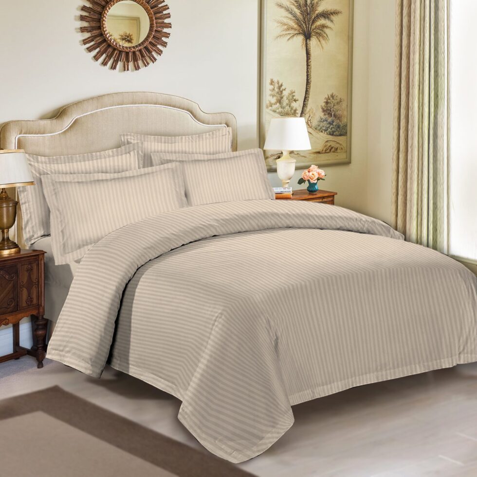 Cotton bed linen-Baumwoll Bettwäsche-cappuccino-3,4,5 Teile