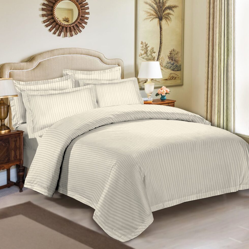 Cotton bed linen-Baumwoll Bettwäsche-cream-3,4,5 Teile