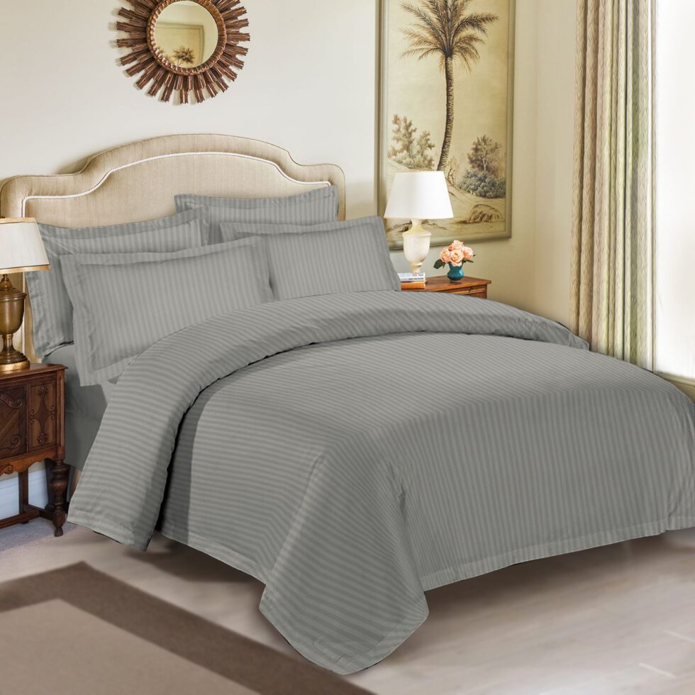 Cotton bed linen-Baumwoll Bettwäsche-dunkelgrau-dark grey-3,4,5 Teile