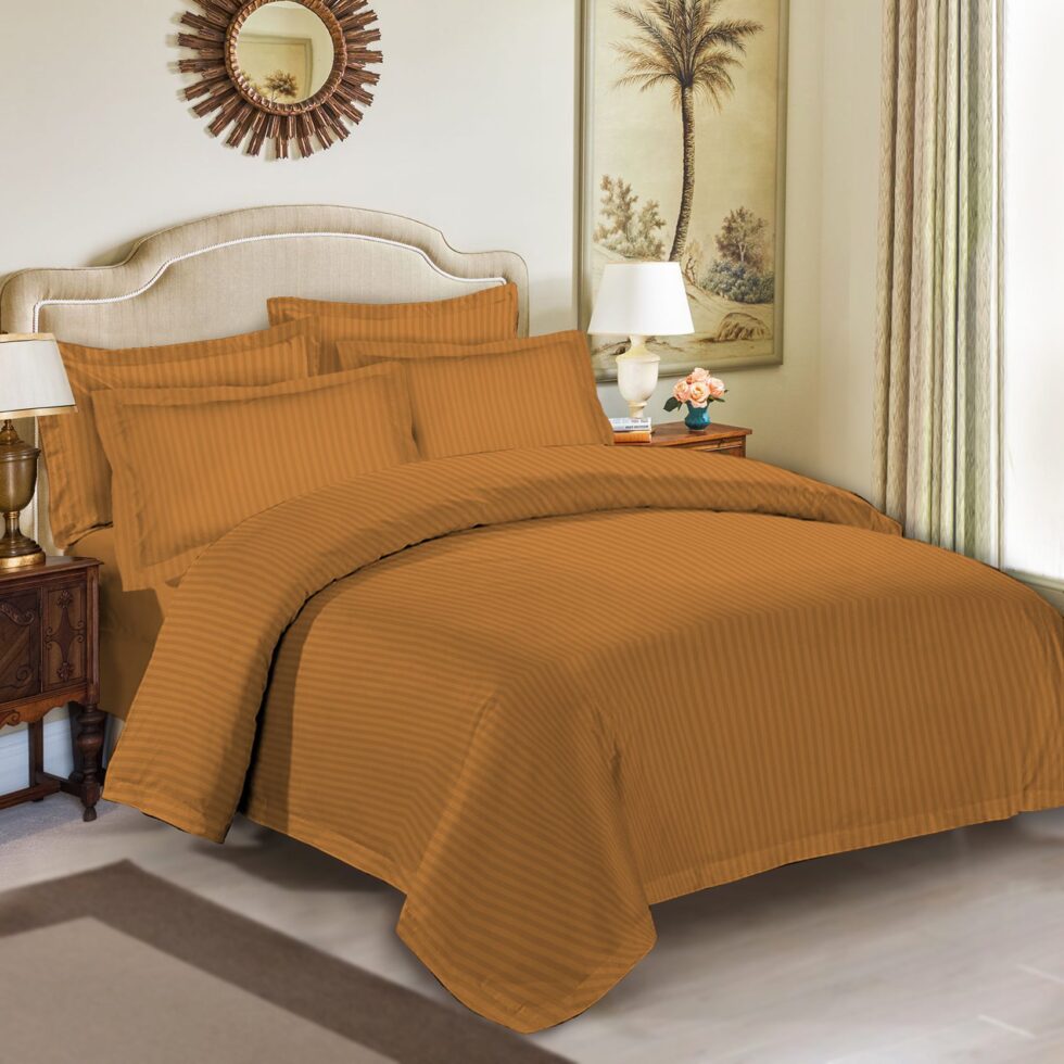 Cotton bed linen-Baumwoll Bettwäsche-gold-3,4,5 Teile