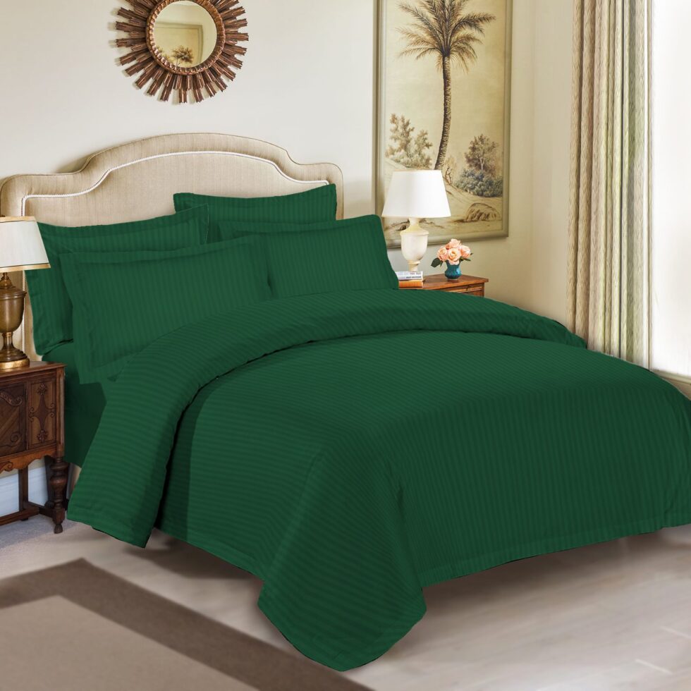 Cotton bed linen-Baumwoll Bettwäsche-oliv grün-oliv green-3,4,5 Teile