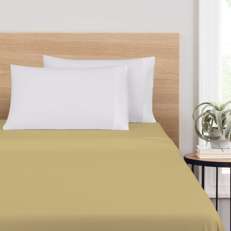 bed sheet-spannbettlaken-gelb-yellow