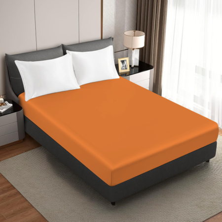 bed sheet-spannbettlaken-orange