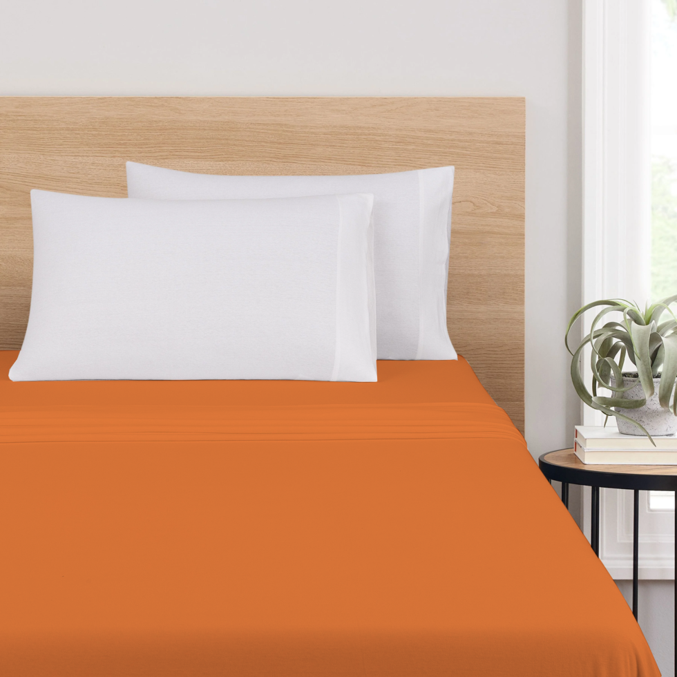 bed sheet-spannbettlaken-orange