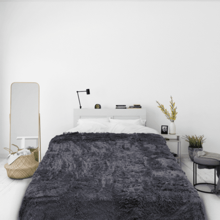 Bedspread Shaggy-Kuscheldecke Shaggy-grau-grey