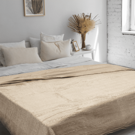 nipis blanket made of polyester-Decke nipis aus Polyester-taupe-150/200,200/220