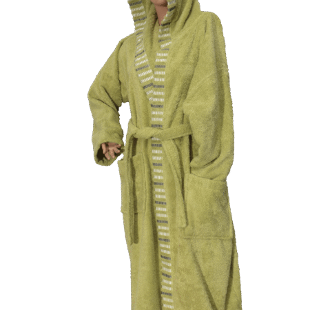 Cotton bathrobe Elegans 450 gr-Baumwollbademantel Elegans 450 gr-grün-green-M,L,XLXXL