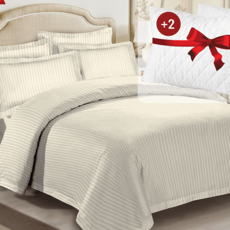 Luxusbettwäsche aus 100% Baumwollsatin, PREMIUM QUALITÄT -Cream
