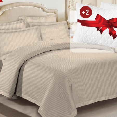 Luxusbettwäsche aus 100% Baumwollsatin, PREMIUM QUALITÄT -Cappichino