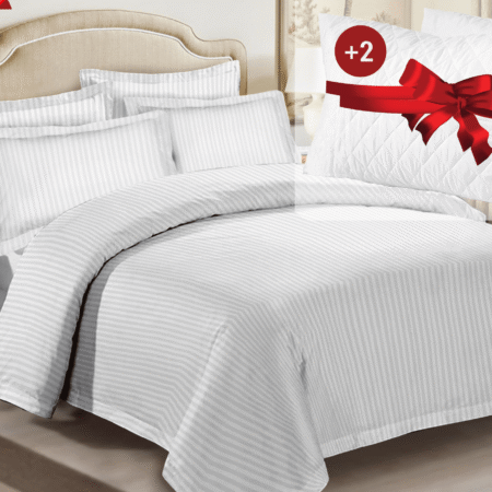 Luxusbettwäsche aus 100% Baumwolle, PREMIUM QUALITÄT-Weiß