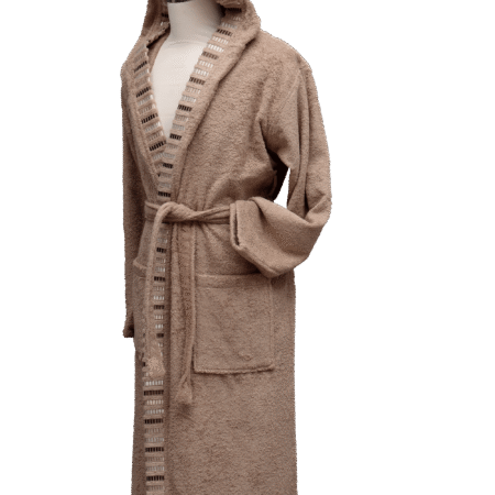 Cotton bathrobe Elegans 450 gr-Baumwollbademantel Elegans 450 gr-cappuchino-cappuchino-M,L,XLXXL