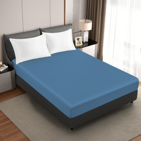 Sheet Trikot-spannbettlaken aus trikot-blau-blue
