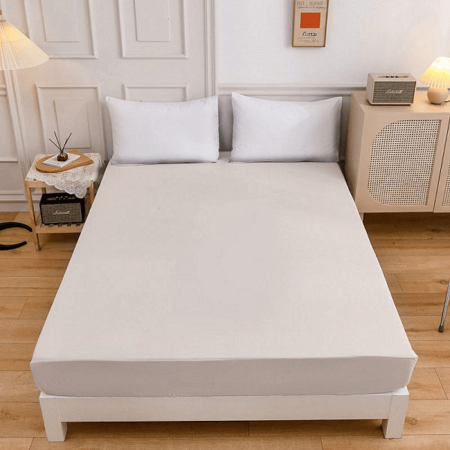 Spannbettlaken aus 100% Baumwolle - Cream