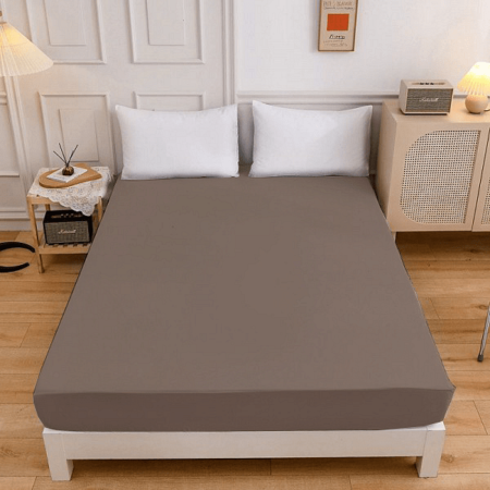 Spannbettlaken aus 100% Baumwolle - Beige